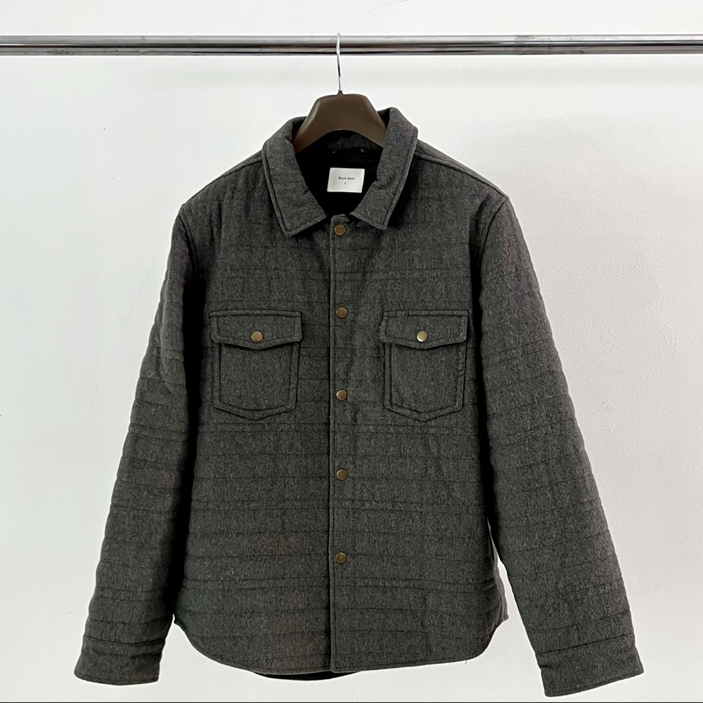Billy Reid Quilted Michael Shirt Jacket - Grey - Size Large